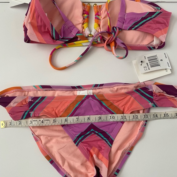 NWT Gibson Latimer Chevron U-Wire Bandeau 2 piece Bikini size small - Picture 7 of 12